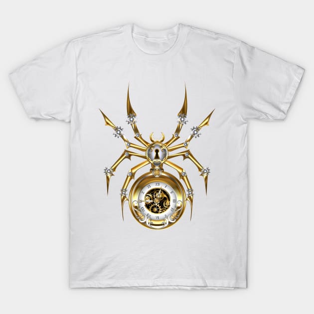 Spider with Clock ( Steampunk) T-Shirt by Blackmoon9